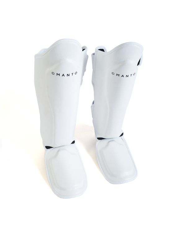 MANTO Shin Guards IMPACT white EQUIPMENT \ FIGHT GEAR Top Quality