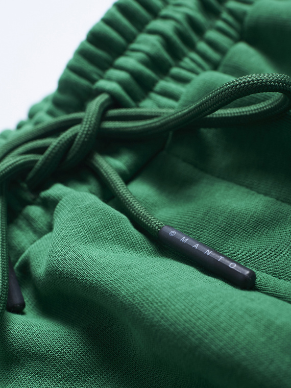 MANTO cotton shorts VARSITY green