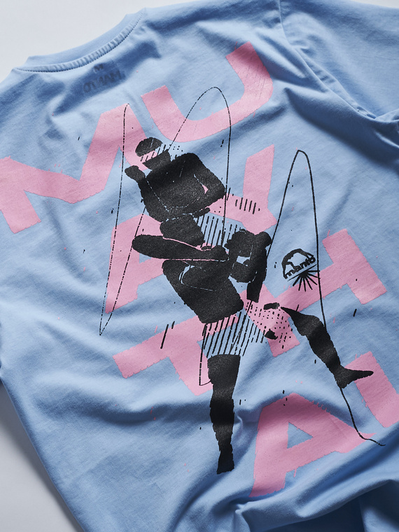 MANTO t-shirt ELBOW azure