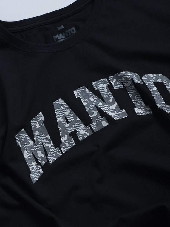 MANTO t-shirt VARSITY CAMO  OVERSIZE black