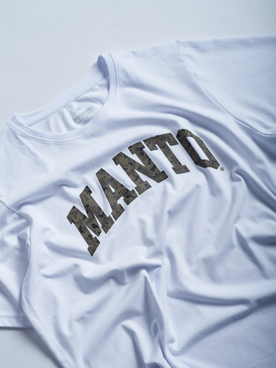 MANTO t-shirt VARSITY CAMO OVERSIZE white