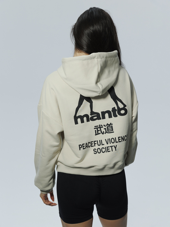 MANTO women's cropped hoodie SOCIETY beige