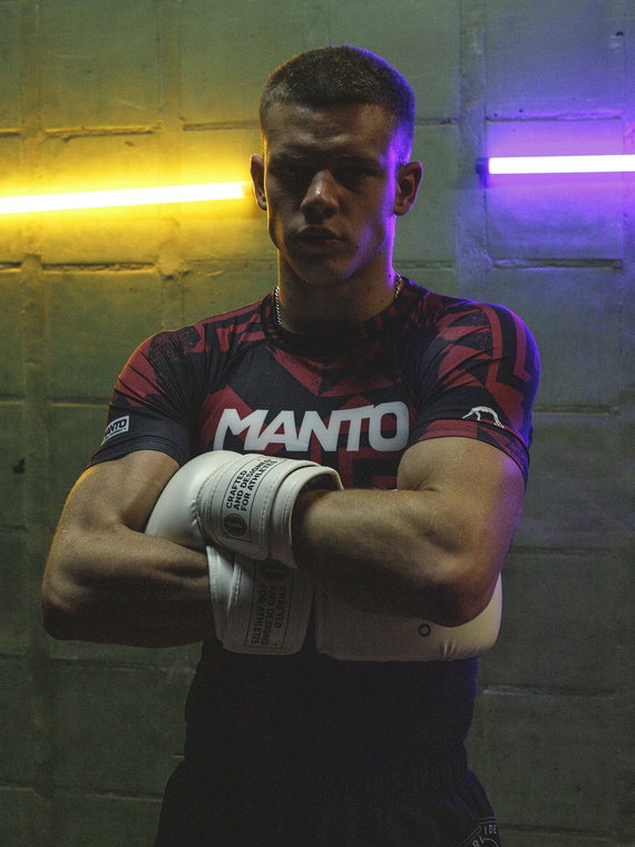 MANTO rashguard FRAGMENTS schwarz/rot