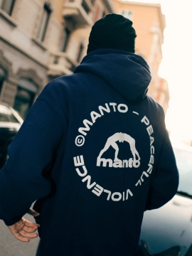 MANTO hoodie LABEL 25 OVERSIZE marineblau