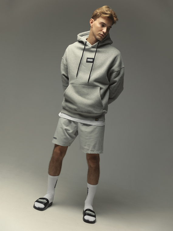 MANTO hoodie LABEL OVERSIZE heather gray 
