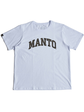 MANTO t-shirt VARSITY CAMO  OVERSIZE weiss
