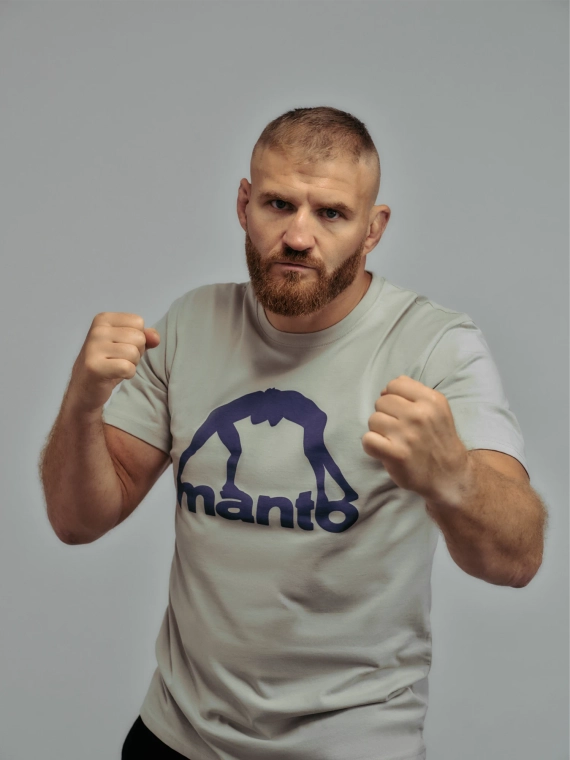 MANTO t-shirt VIBE 25 light gray-dark violet