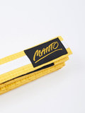 MANTO kids belt BJJ TAG yellow with white stripe