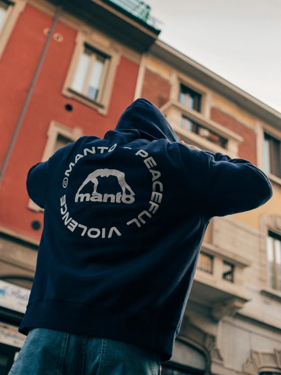 MANTO hoodie LABEL 25 OVERSIZE navy blue