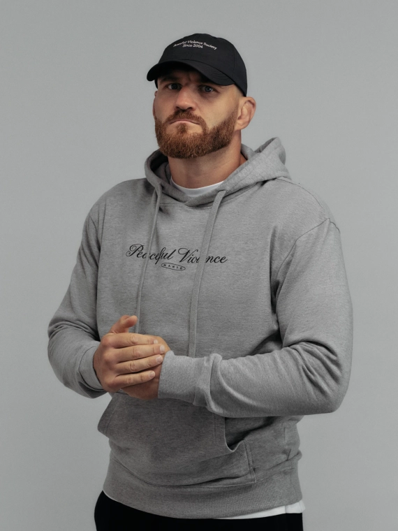 MANTO hoodie PEACEFUL VIOLENCE heather gray