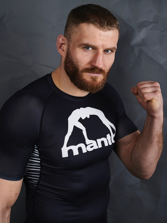 MANTO rashguard LOGO schwarz/weiss