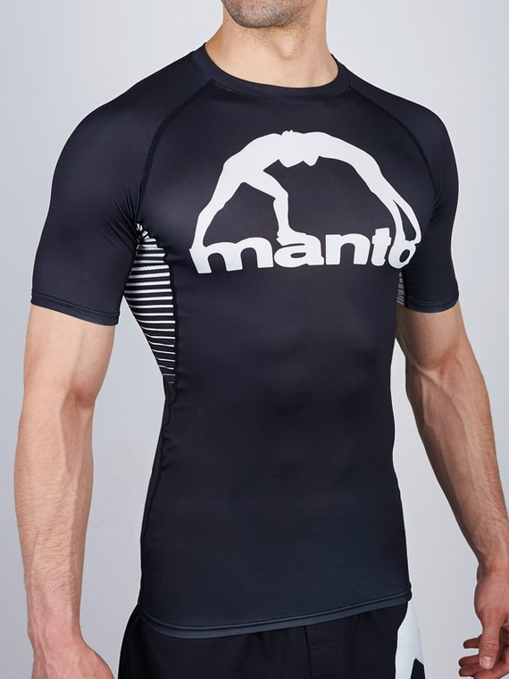 MANTO rashguard LOGO schwarz/weiss