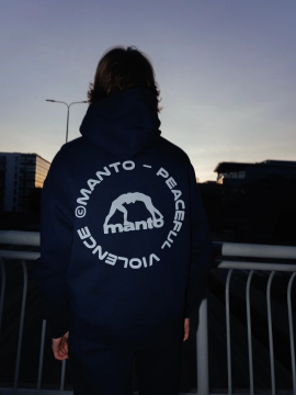 MANTO hoodie LABEL 25 OVERSIZE marineblau