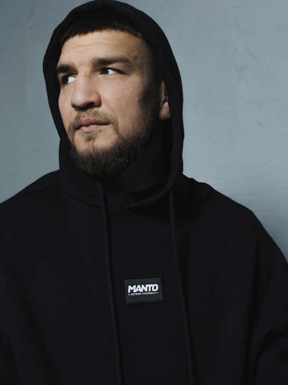 MANTO hoodie LABEL OVERSIZE black
