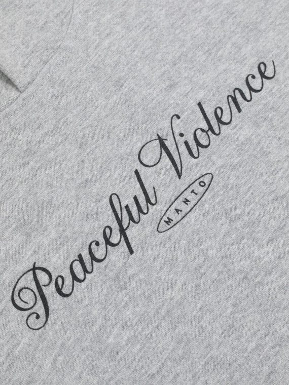 MANTO hoodie PEACEFUL VIOLENCE heather gray