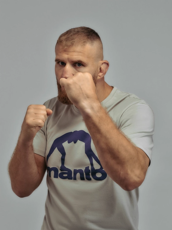 MANTO t-shirt VIBE 25 light gray-dark violet