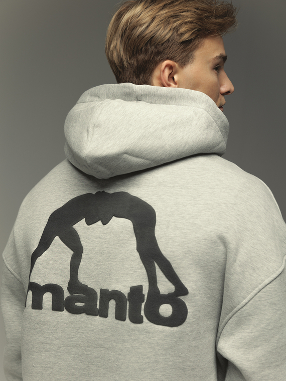 MANTO hoodie LABEL OVERSIZE heather gray 
