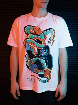 MANTO x Panku t-shirt STRUGGLE white