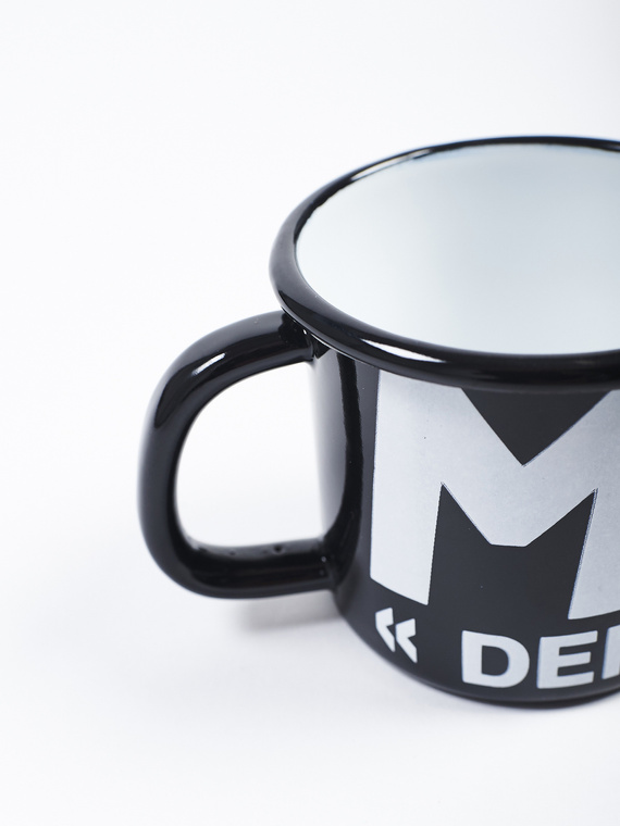 MANTO enamel mug LOGOTYPE black