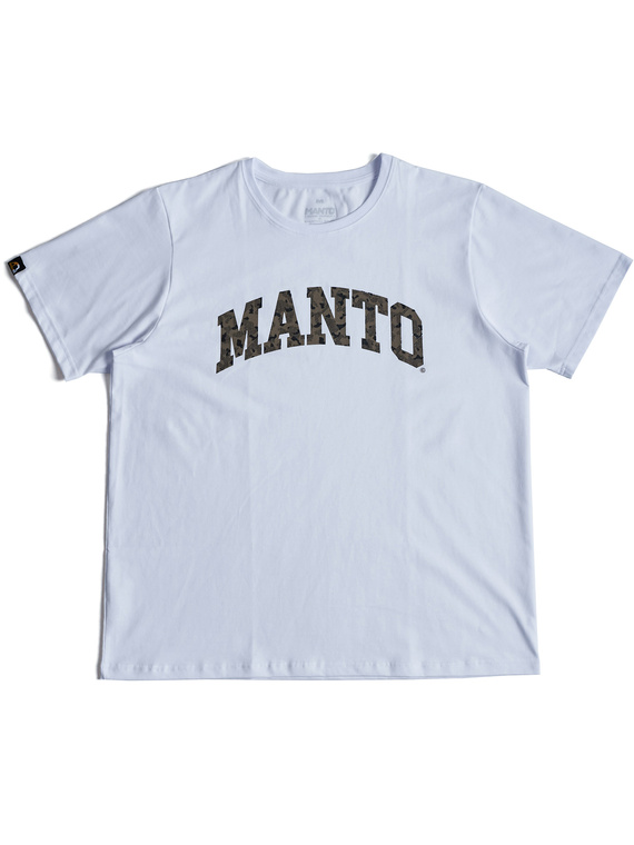 MANTO t-shirt VARSITY CAMO  OVERSIZE weiss